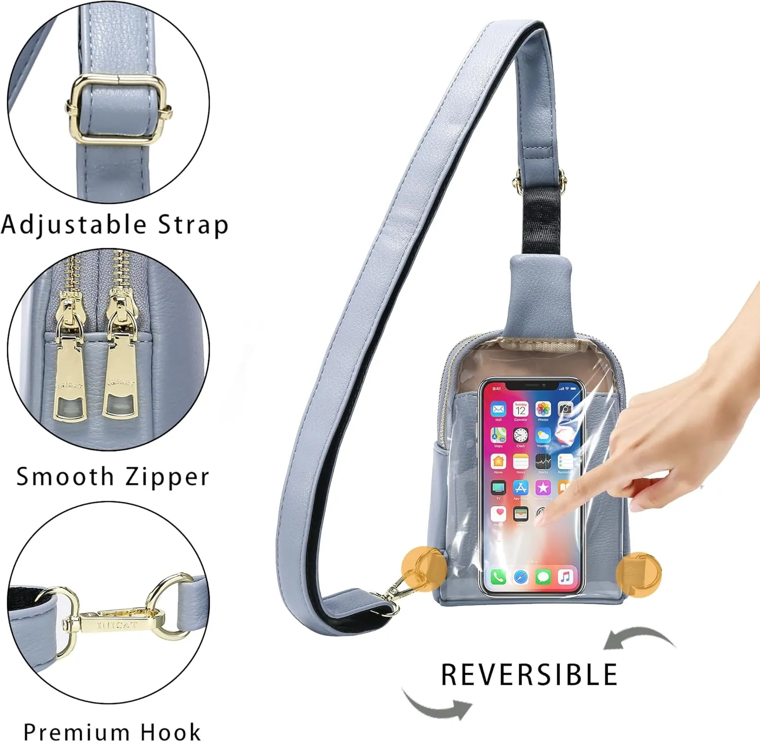 Haytijoe Touchscreen Sling Bag for Women Travel Crossbody Cell Phone Purse Anti Theft Cross Body Bag for Woman