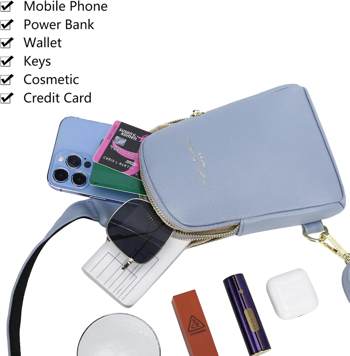 Haytijoe Touchscreen Sling Bag for Women Travel Crossbody Cell Phone Purse Anti Theft Cross Body Bag for Woman