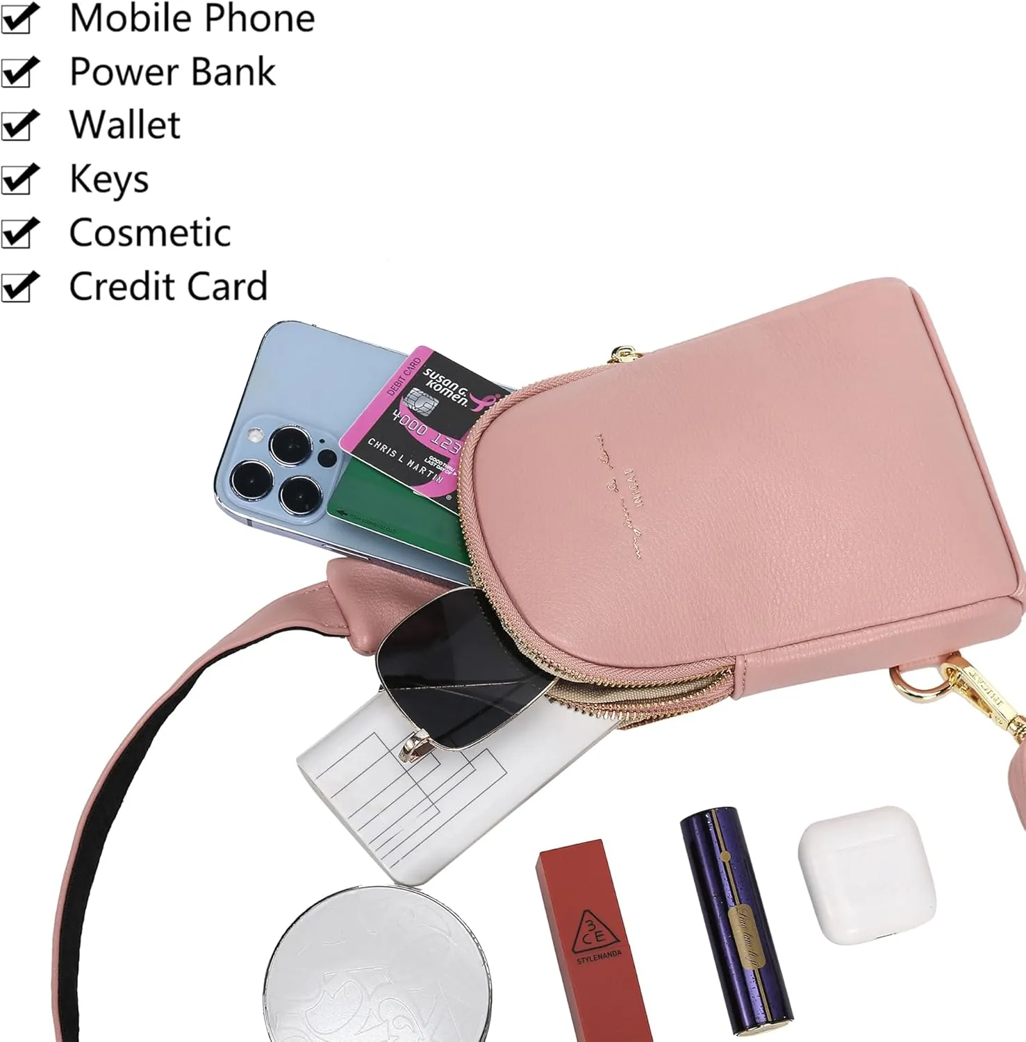 Haytijoe Touchscreen Sling Bag for Women Travel Crossbody Cell Phone Purse Anti Theft Cross Body Bag for Woman