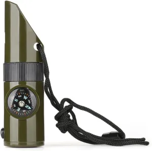 HBJWOV Survival Kit Whistle Multi-Functional Portable Emerncy Compass Magnifying Glass Flashlight Thermometer