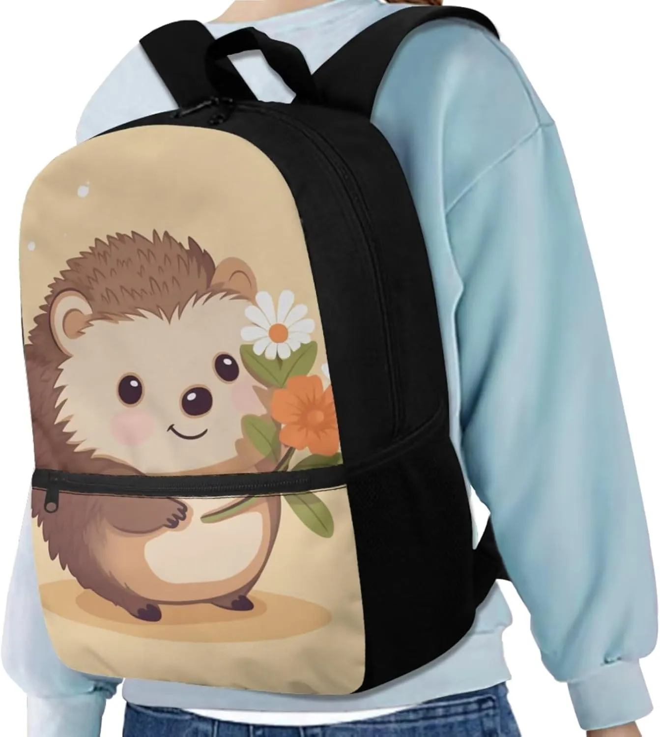 Hedgehog 4Pc Backpack Set for Girls Multi-Functional Crossbody School Bag for Teen Girl Portable Food Bag for Travel Work Office Climbing School 4pack