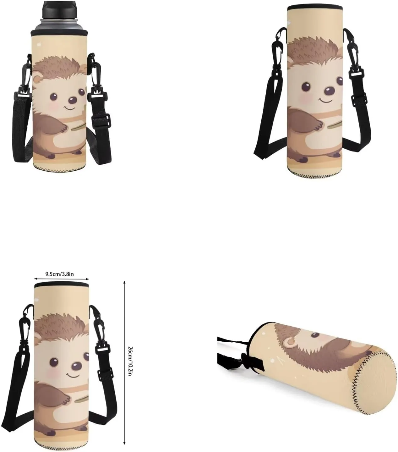 Hedgehog 4Pc Backpack Set for Girls Multi-Functional Crossbody School Bag for Teen Girl Portable Food Bag for Travel Work Office Climbing School 4pack