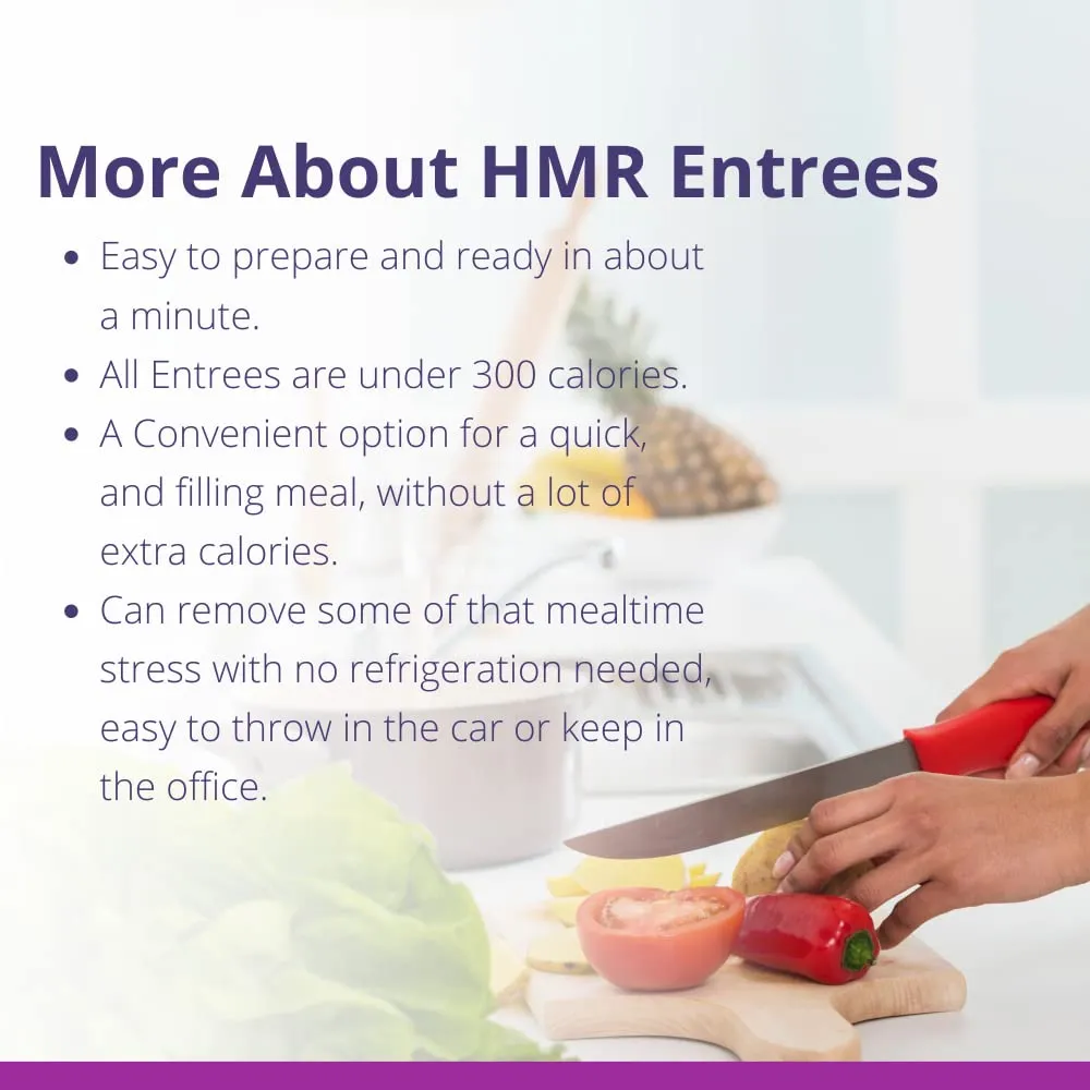 HMR Variety Entrée Packs |Pre-packaged Lunch or Dinner to Support Weight Loss| Ready to Eat Meals |10-20 grams of Protein per Entrée | Low Calorie Food | 7-8oz Servings per Meal (8 Ounce (Pack of 17))