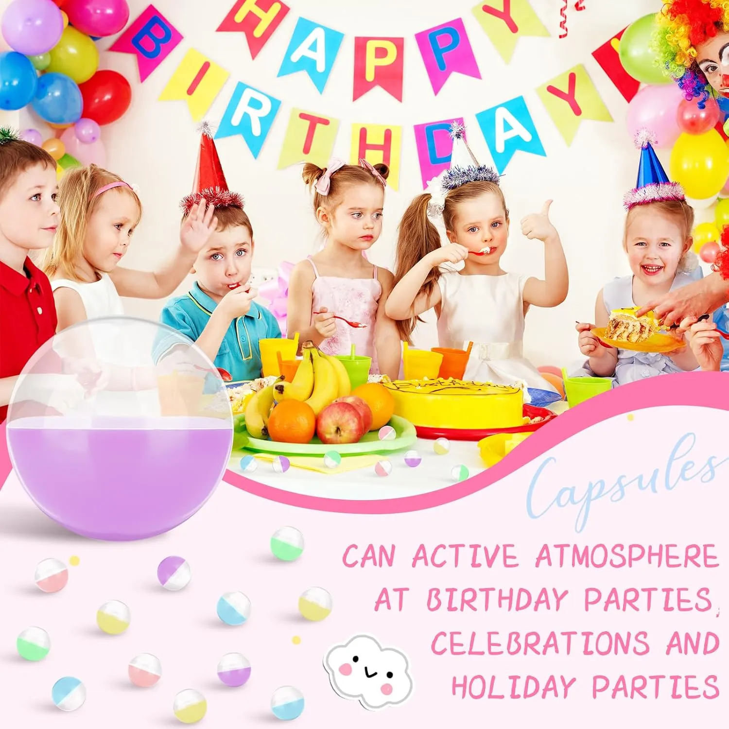 Honoson 500 Pcs Vending Machine Capsules 1.1" Gumball Machine Capsule Small Empty Toy Capsules Clear Colored Plastic Gumball Machine Containers for Toy Candy Party Favors(Macaron Colors,Round)