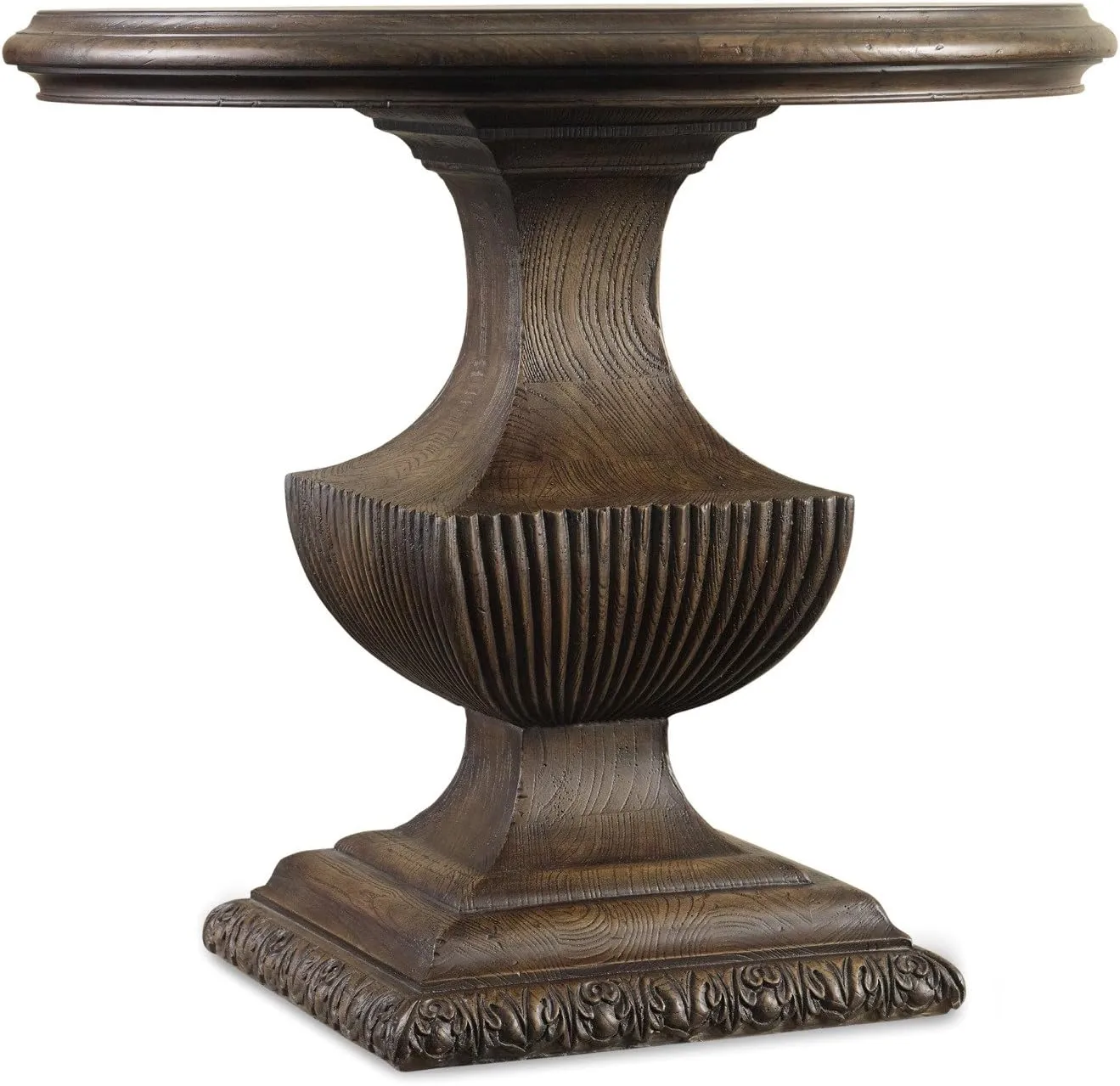 Hooker Furniture Rhapsody Urn Pedestal Nightstand in Walnut Wood Finish