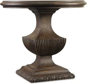 Hooker Furniture Rhapsody Urn Pedestal Nightstand in Walnut Wood Finish