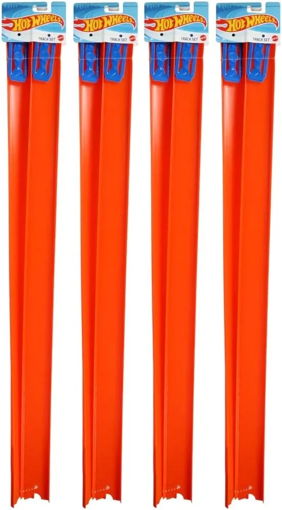 Hot Wheels Tracks Expansion Packs Track Pieces & Connectors 4 Packs of 2 (Straight Track)
