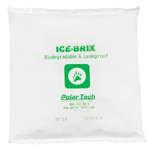 ICE-BRIX Leakproof Cold Packs, 6" x 6" x 1", Food Safe (Case of 48)", White