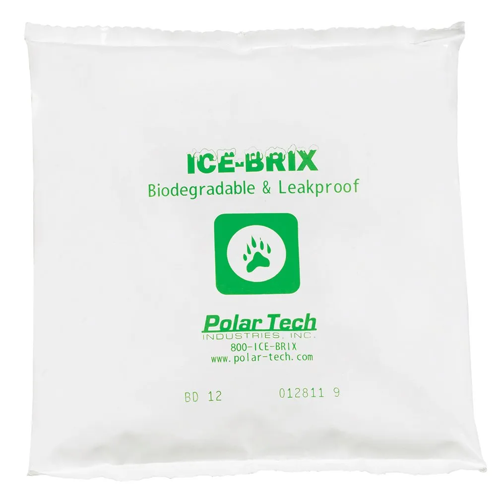 ICE-BRIX Leakproof Cold Packs, 6" x 6" x 1", Food Safe (Case of 48)", White