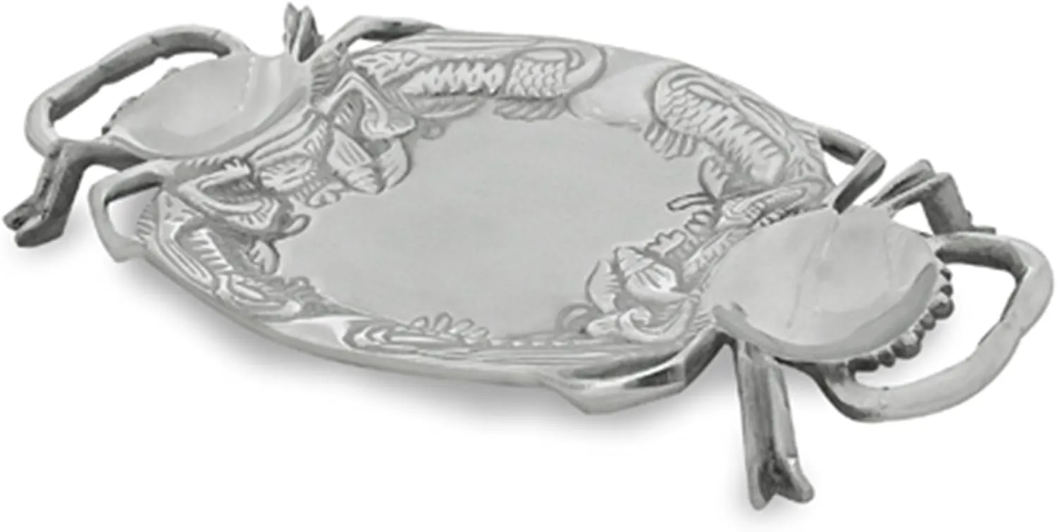 India Handicrafts, Aluminum 6" Round, Kitchen Grade, Silvertone Beaded, Champagne, Wine, Sparkling Water, Bottle Container, Dinner Party, Serving Bowl Tray