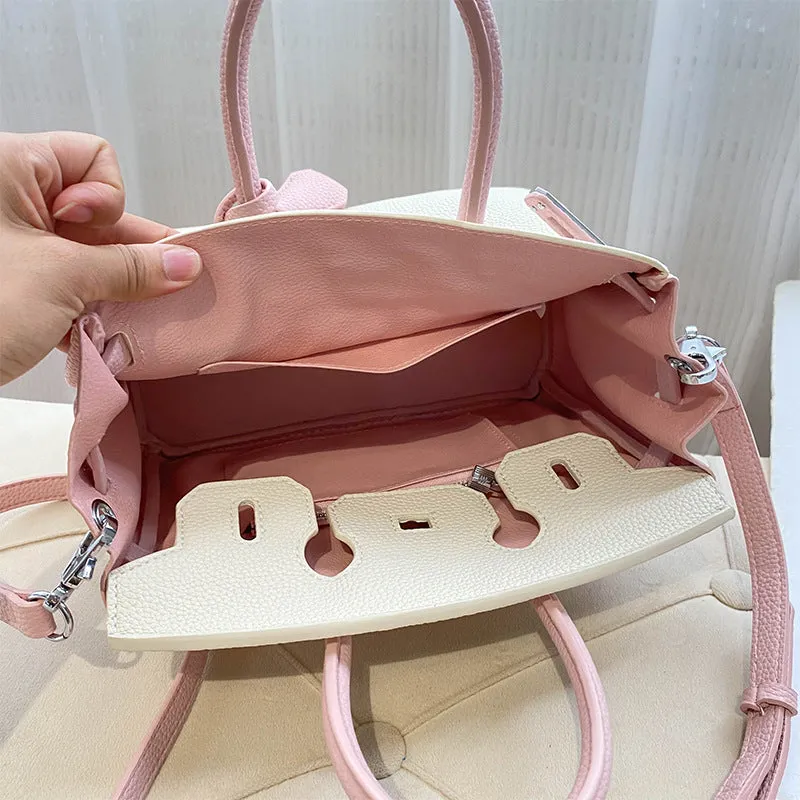 Inspired Bi Color Berkin Bag 20 25 | Silver Hardware