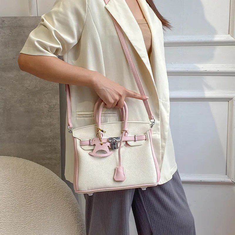 Inspired Bi Color Berkin Bag 20 25 | Silver Hardware