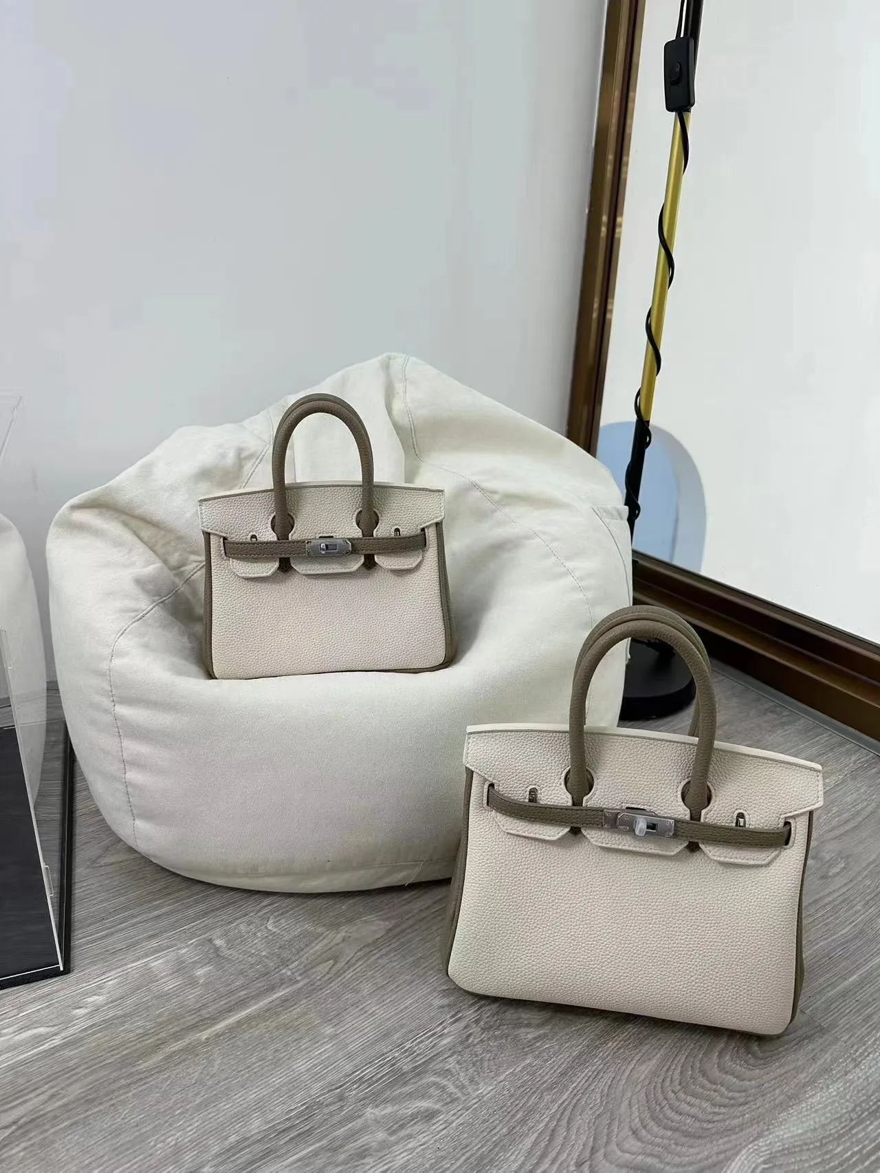 Inspired Bi Color Berkin Bag 20 25 | Silver Hardware