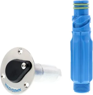 Jabsco Stainless Steel Quick-Release Hose Deck Mount Fitting & Hose Adapter