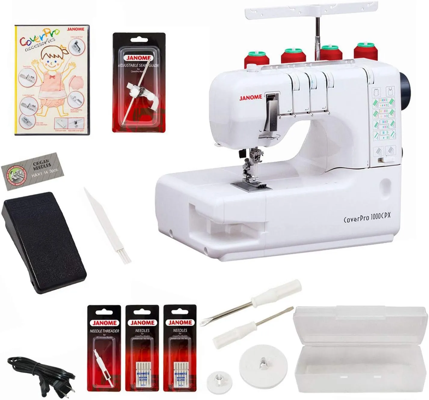 Janome Cover Pro 1000CPX Coverstitch Machine with Exclusive Bonus Bundle