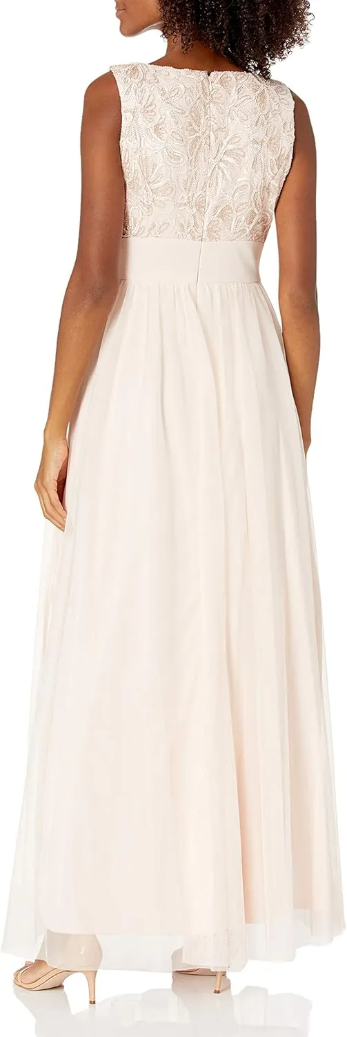 Jessica Howard Women's Gown with Beaded Inset Waist