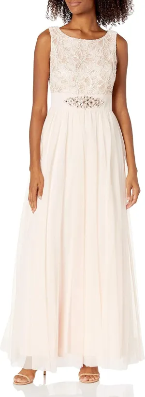 Jessica Howard Women's Gown with Beaded Inset Waist