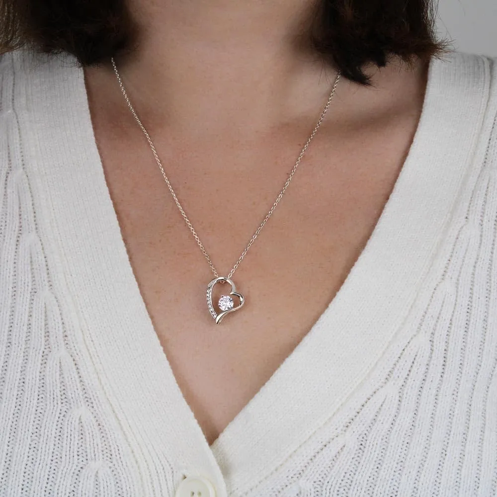 Jewelry Daughter Gift From Dad, Father Daughter Gift, Dad to Daughter Gift, Christmas Birthday Gift, Forever Love Necklace, Daughter Adult (Luxury Box w/LED LIGHT, 14k White Gold Finish)