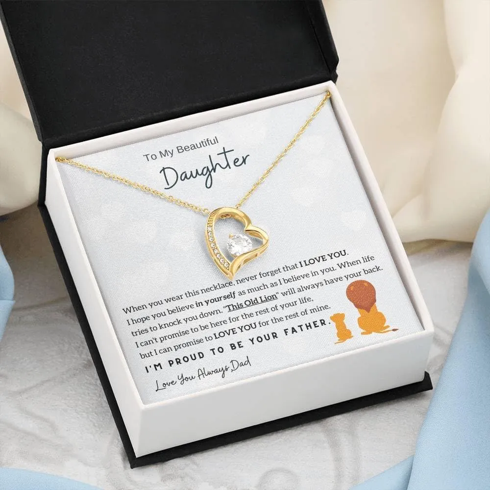Jewelry Father Daughter Necklace - Forever Love, Proud to Be Your Father - Christmas Birthday Gift From Dad