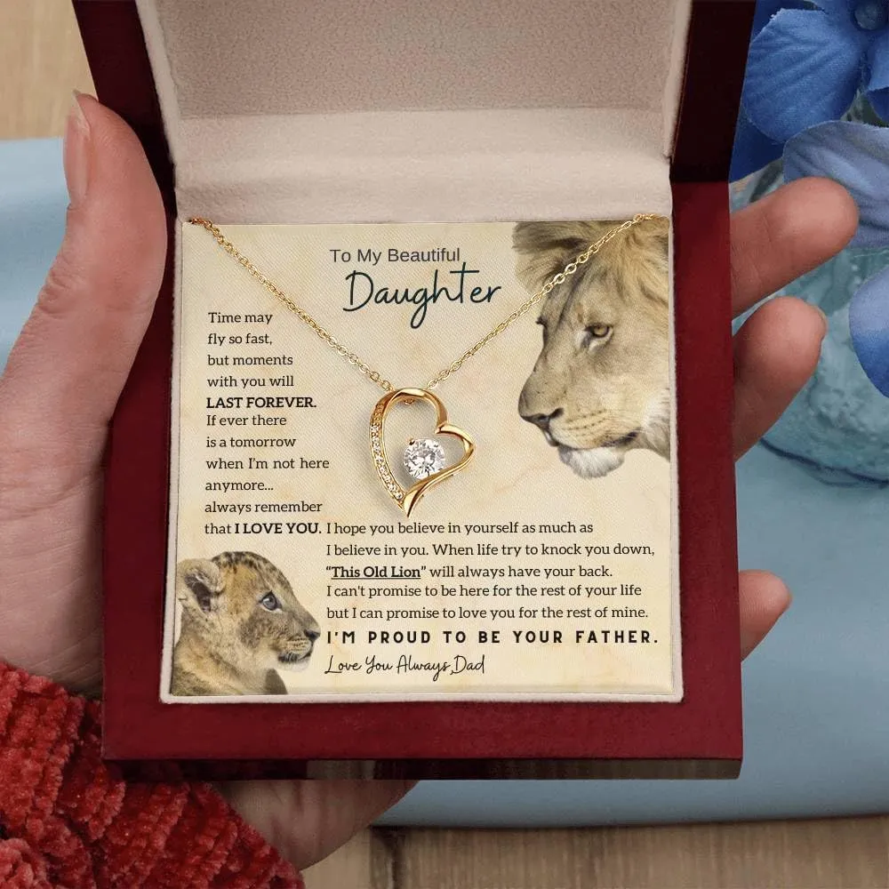 Jewelry To My Beautiful Daughter, Daughter necklace, Gift From Dad, Forever Love Necklace, 14k Sentimental Gift, Dad to Daughter Gift, Christmas Birthday Gift