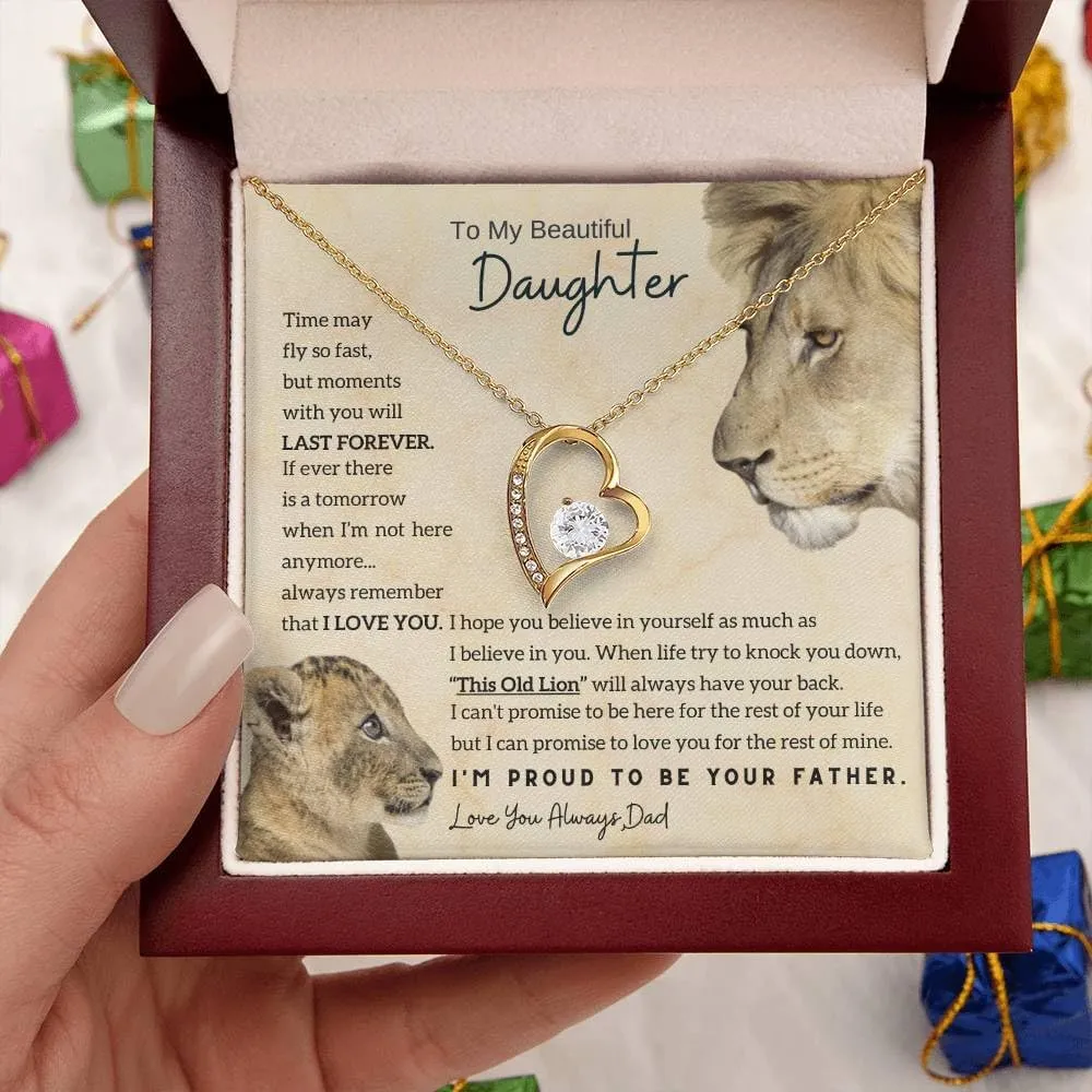 Jewelry To My Beautiful Daughter, Daughter necklace, Gift From Dad, Forever Love Necklace, 14k Sentimental Gift, Dad to Daughter Gift, Christmas Birthday Gift