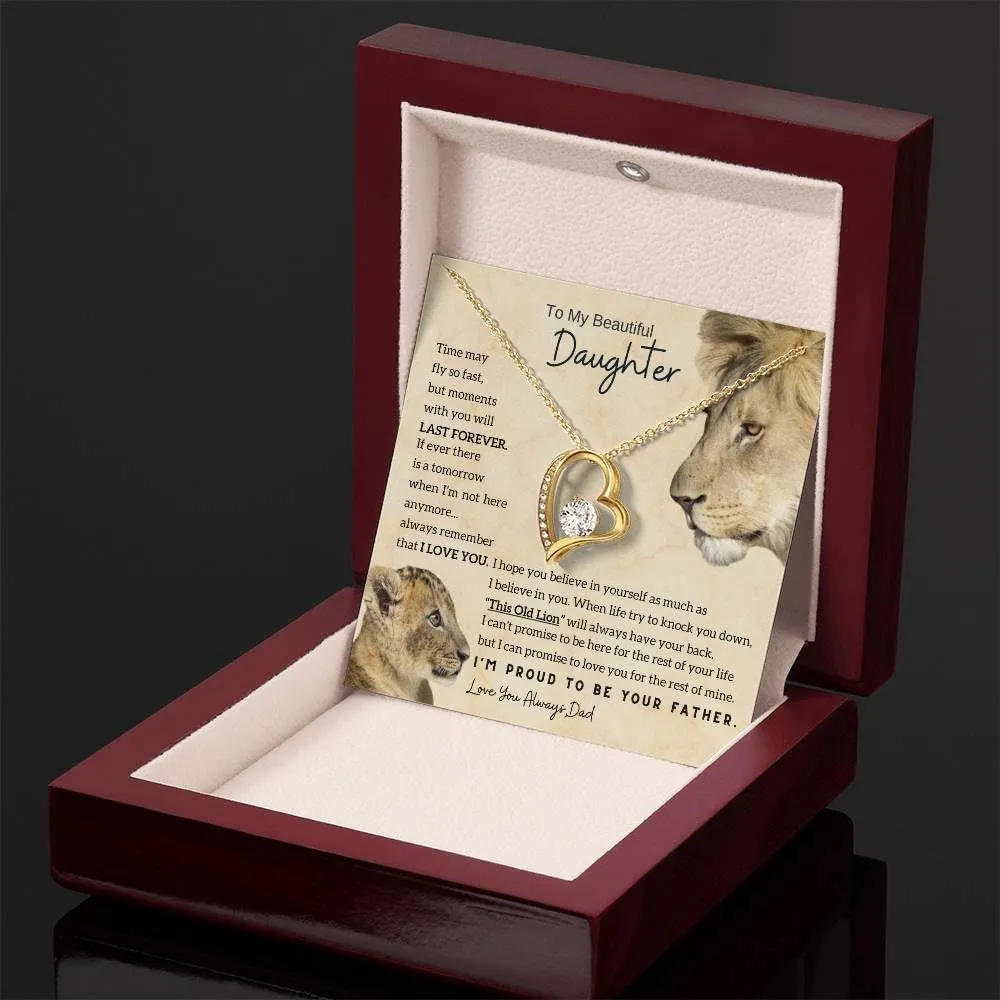 Jewelry To My Beautiful Daughter, Daughter necklace, Gift From Dad, Forever Love Necklace, 14k Sentimental Gift, Dad to Daughter Gift, Christmas Birthday Gift