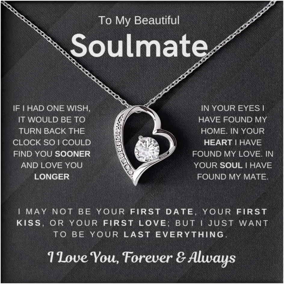 Jewelry To My Beautiful Soulmate, Wife Necklace,Gift For Soulmate, Gift For Wife, Your Last Everything, Forever Love Necklace, Women Gift