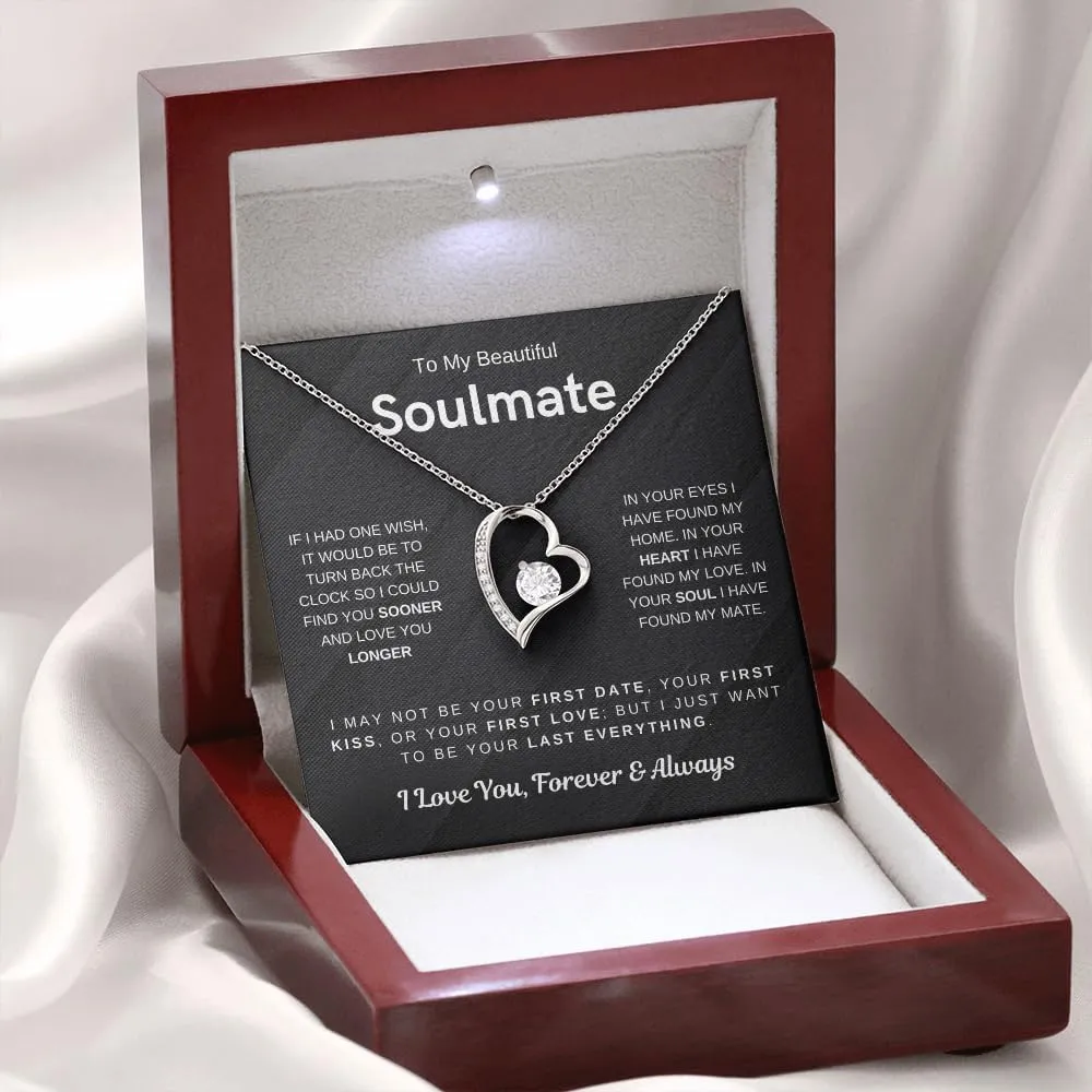 Jewelry To My Beautiful Soulmate, Wife Necklace,Gift For Soulmate, Gift For Wife, Your Last Everything, Forever Love Necklace, Women Gift