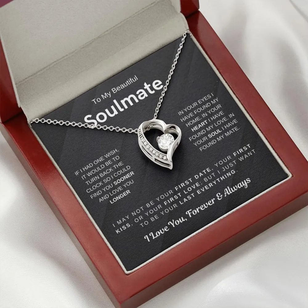 Jewelry To My Beautiful Soulmate, Wife Necklace,Gift For Soulmate, Gift For Wife, Your Last Everything, Forever Love Necklace, Women Gift