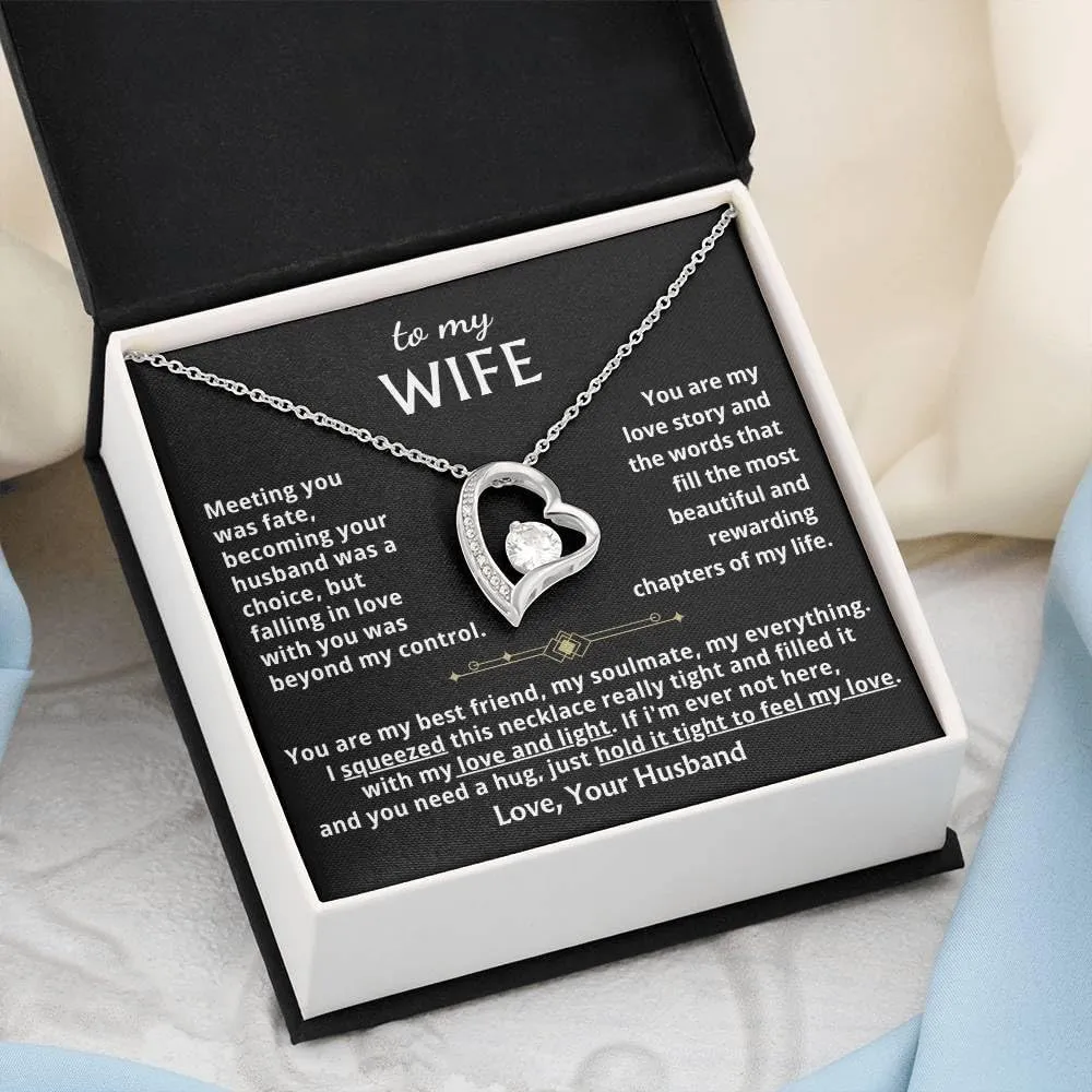 Jewelry To My Wife - Hold This Close To Feel My Love,Forever Love Necklace, Souldmate, Gift For Wife, Gift for her, Idea Gift For Women, Christmas Birthday Gift, Valentine Gift, Box