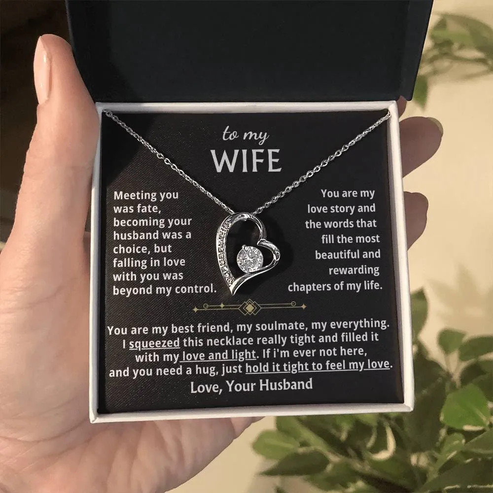 Jewelry To My Wife - Hold This Close To Feel My Love,Forever Love Necklace, Souldmate, Gift For Wife, Gift for her, Idea Gift For Women, Christmas Birthday Gift, Valentine Gift, Box