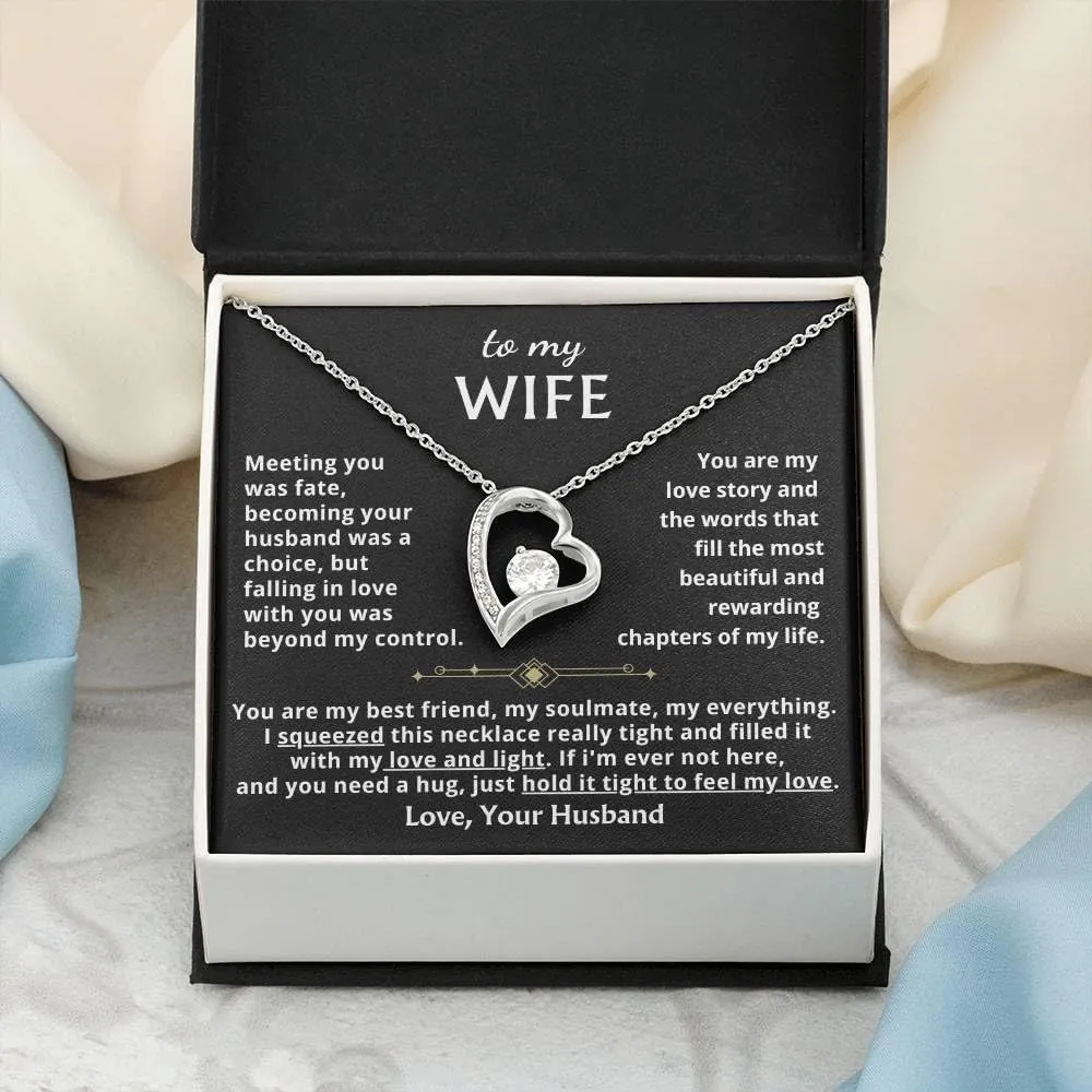 Jewelry To My Wife - Hold This Close To Feel My Love,Forever Love Necklace, Souldmate, Gift For Wife, Gift for her, Idea Gift For Women, Christmas Birthday Gift, Valentine Gift, Box