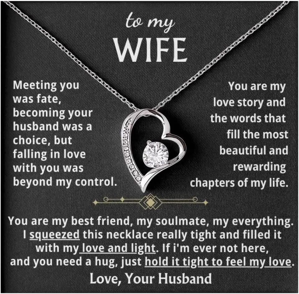 Jewelry To My Wife - Hold This Close To Feel My Love,Forever Love Necklace, Souldmate, Gift For Wife, Gift for her, Idea Gift For Women, Christmas Birthday Gift, Valentine Gift, Box