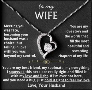 Jewelry To My Wife - Hold This Close To Feel My Love,Forever Love Necklace, Souldmate, Gift For Wife, Gift for her, Idea Gift For Women, Christmas Birthday Gift, Valentine Gift, Box