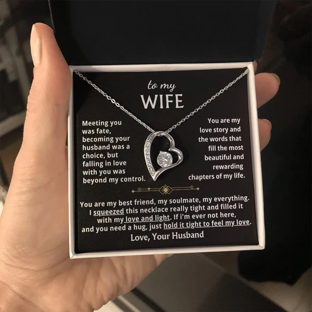Jewelry To My Wife - Hold This Close To Feel My Love,Forever Love Necklace, Souldmate, Gift For Wife, Gift for her, Idea Gift For Women, Christmas Birthday Gift, Valentine Gift, Box