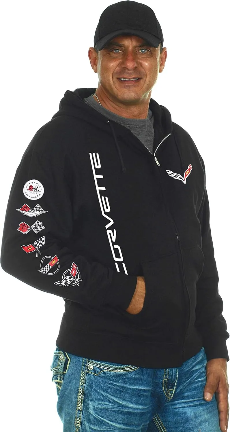JH DESIGN GROUP Men’s Chevy Corvette Hoodies Pullover & Zip Up Sweatshirts in 6 Styles