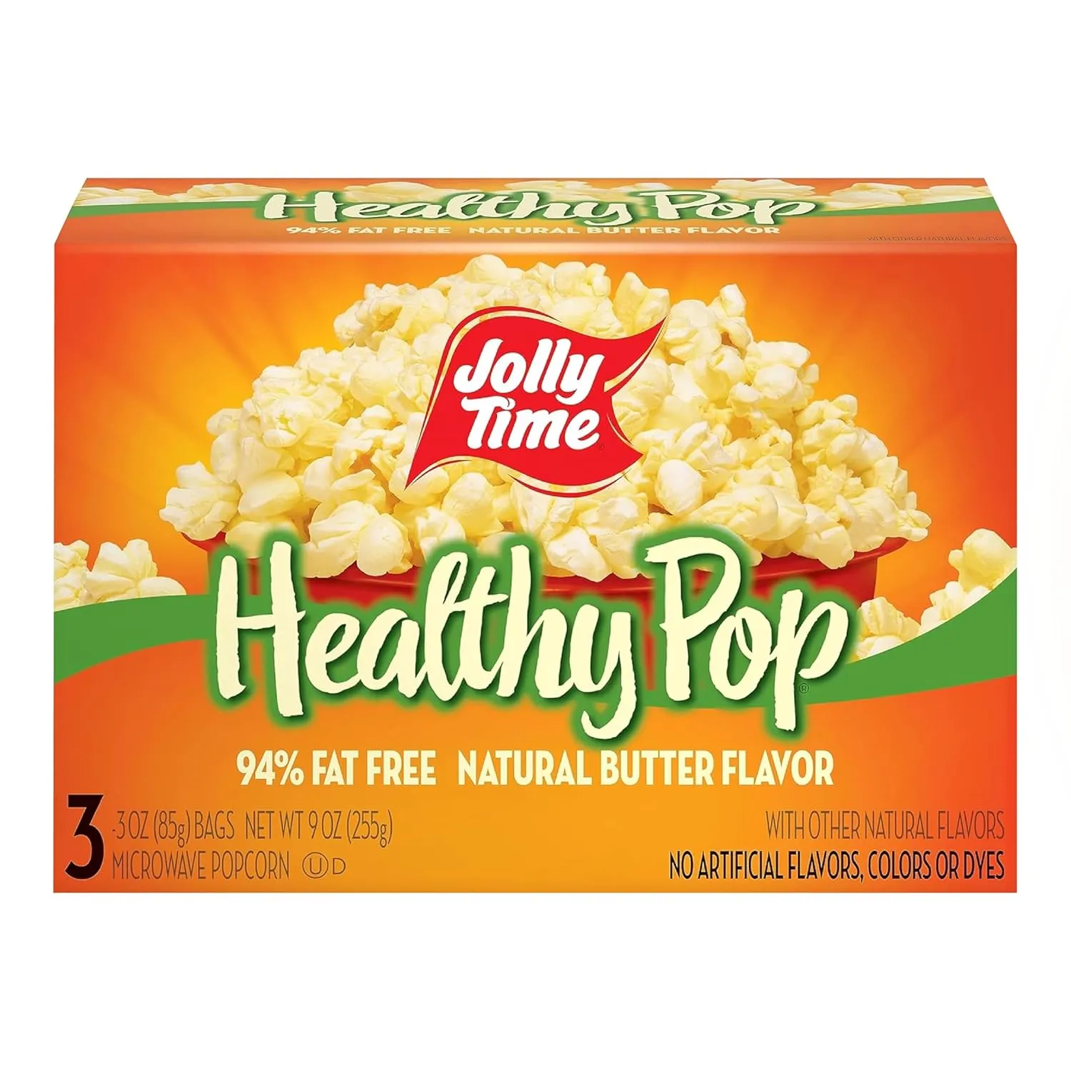 Jolly Time T Healthy Pop, Microwave Pop Corn Bags, Butter (Pack of 3)