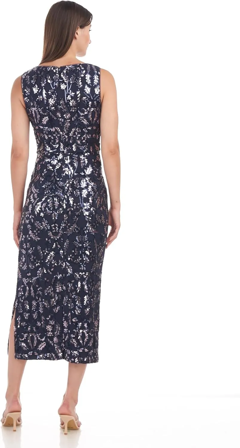 JS Collections Women's Annie Draped Tea Length Dress