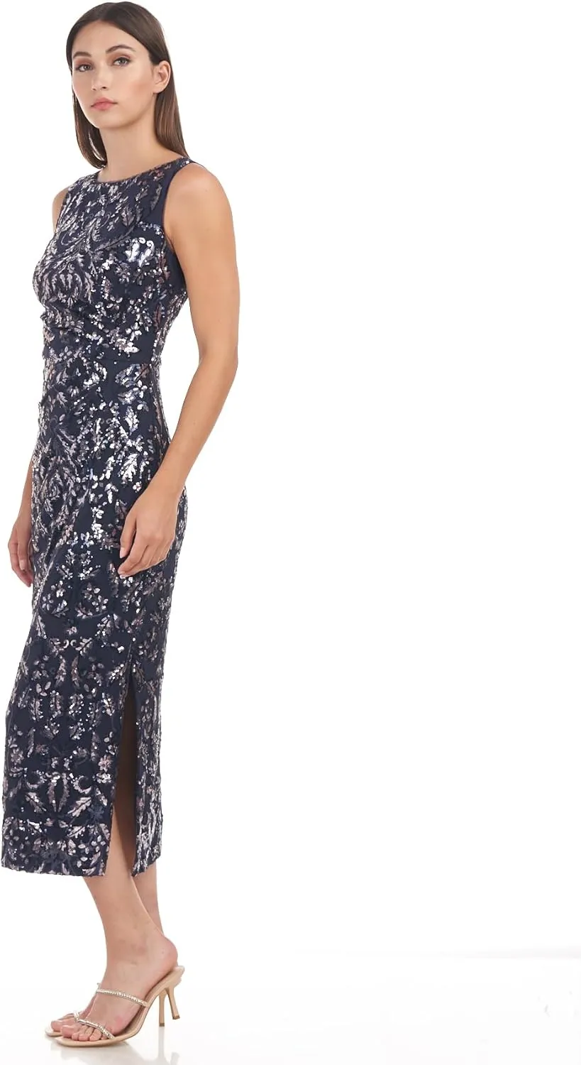 JS Collections Women's Annie Draped Tea Length Dress