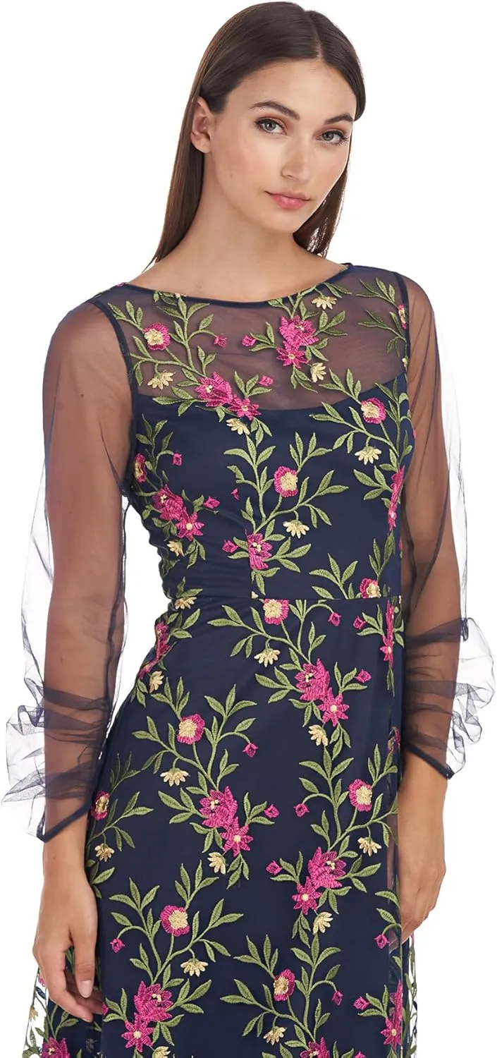 JS Collections Women's Evelyn Illusion Midi Dress