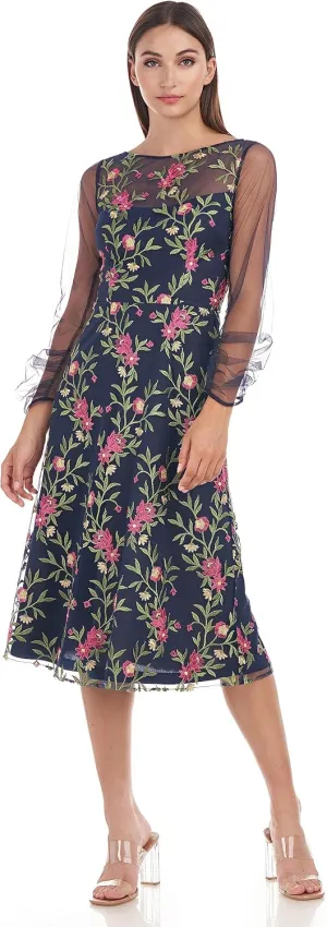 JS Collections Women's Evelyn Illusion Midi Dress