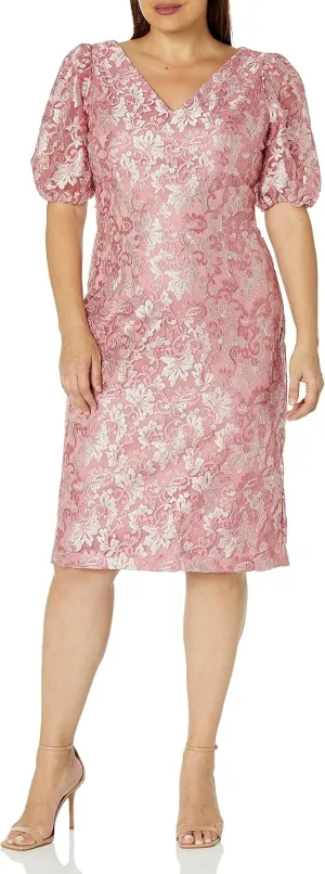 JS Collections Women's Lia Puff Sleeve Midi Dress