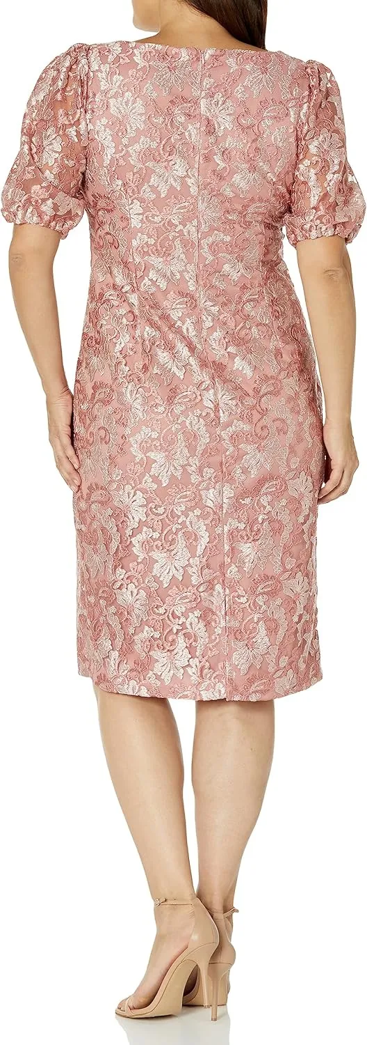 JS Collections Women's Lia Puff Sleeve Midi Dress