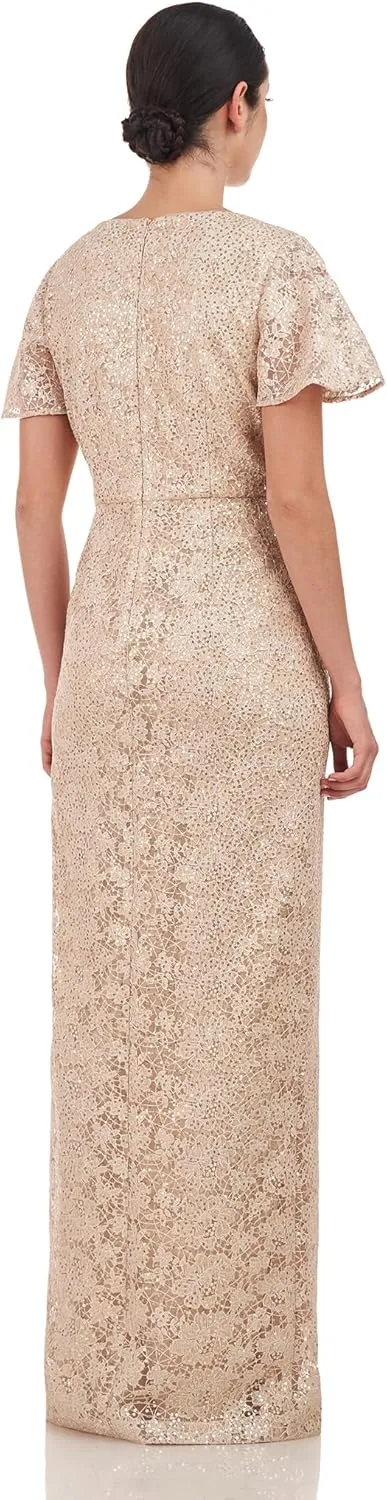 JS Collections Women's Paloma Vneck Column Gown