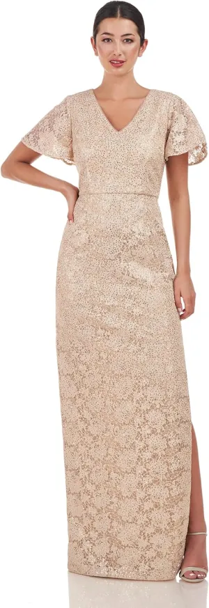 JS Collections Women's Paloma Vneck Column Gown