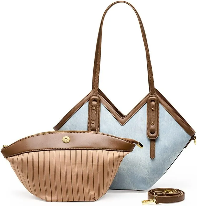JSEIAJB Large Capacity Care Bag Match Color Denim Shoulder Cross-body Female Bag Autumn Winter Shoulder Tote Bag