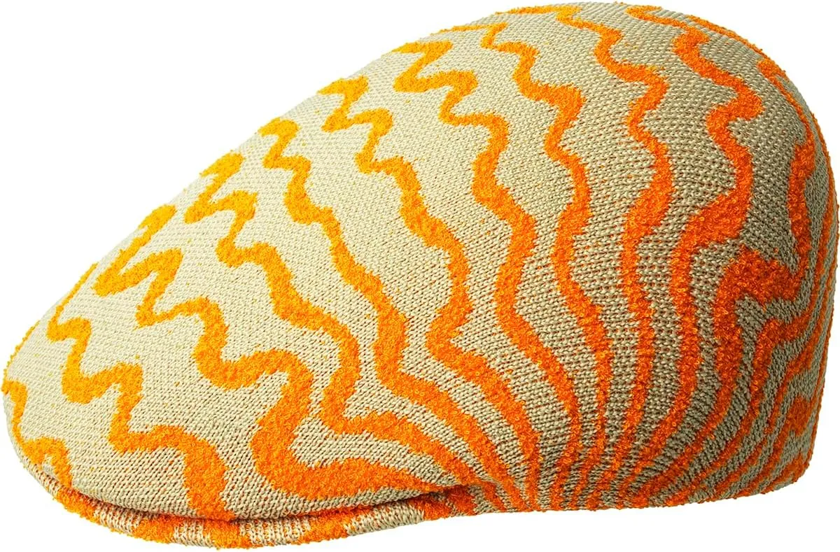 Kangol Meltdown 507 Hat - Beige/Electric Kumquat/XL Ivy Caps & Flat Caps