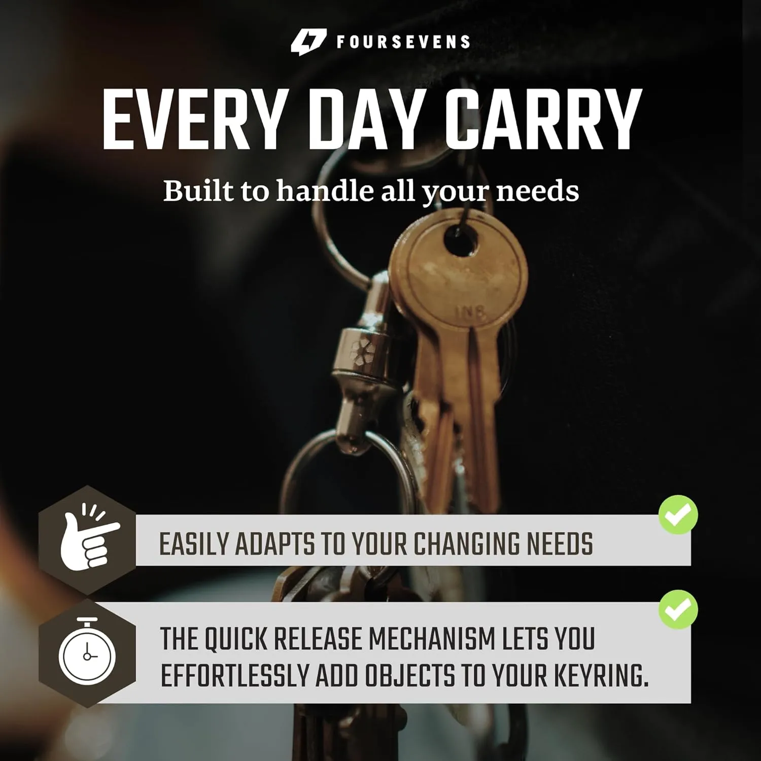 Kappa Quick Release EDC Keychain, Secure and Stylish Pull Apart Detachable Keychain