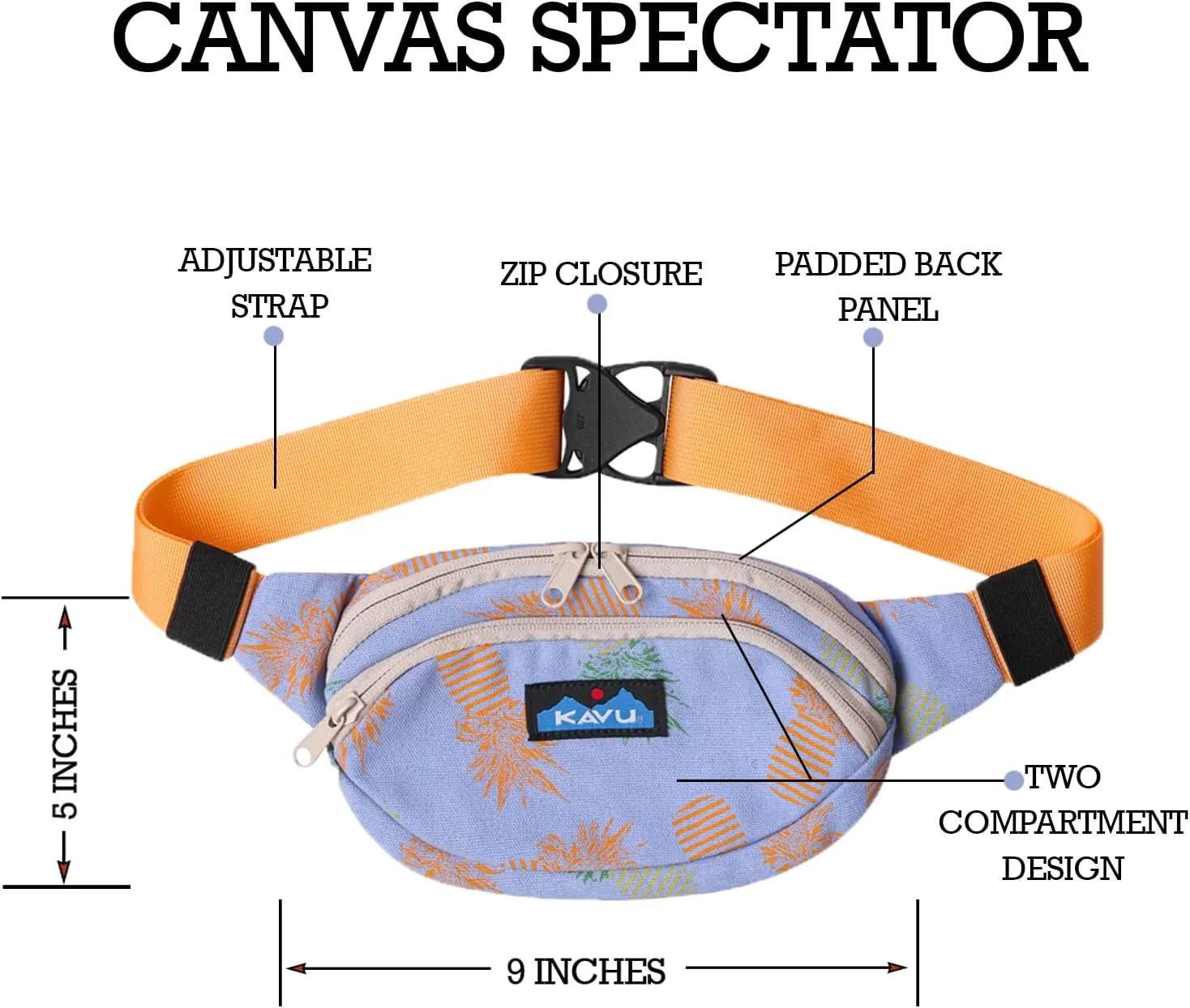 KAVU Canvas Spectator Belt Bag Hip Fanny Pack