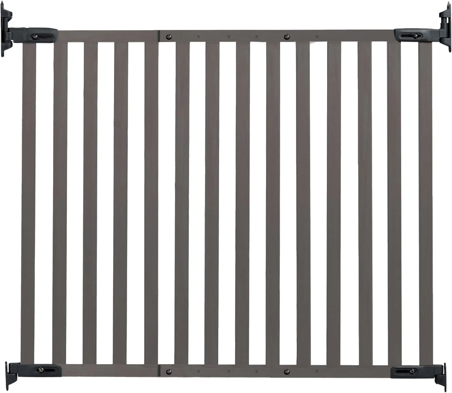 KidCo G2304 Bamboo Angle Mount Safeway Gate - Top of Stairs Quick Release Baby Gate (Gray)